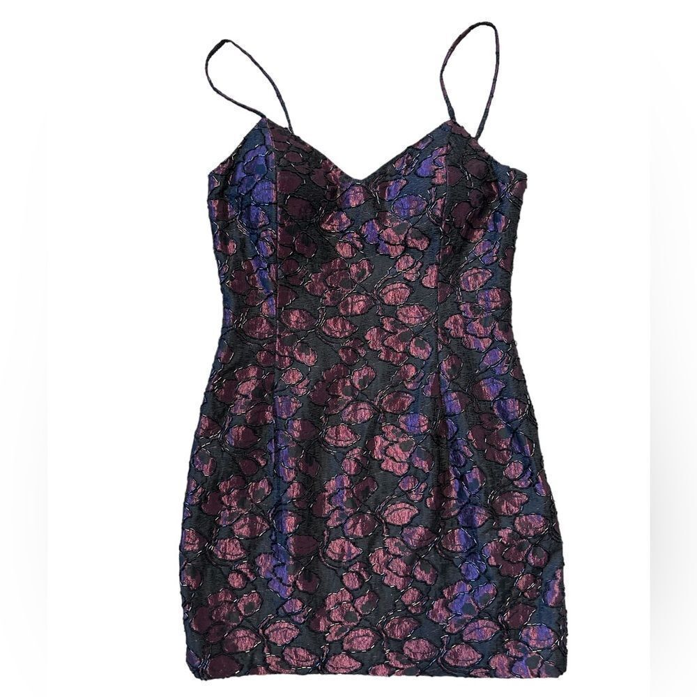 Vintage 90’s Bill Blass Evening Beaded & Lace Cocktail Mini Dress Size 6